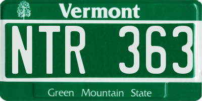 VT license plate NTR363