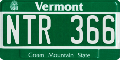 VT license plate NTR366