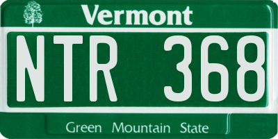 VT license plate NTR368