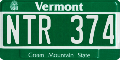 VT license plate NTR374