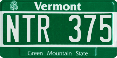 VT license plate NTR375
