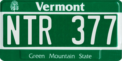 VT license plate NTR377