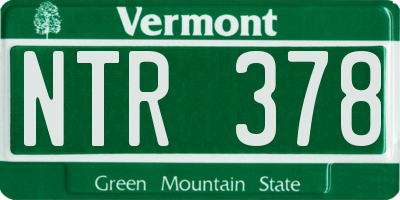 VT license plate NTR378