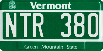 VT license plate NTR380