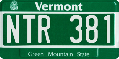 VT license plate NTR381