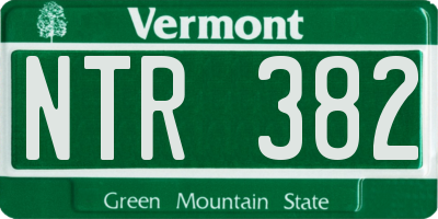 VT license plate NTR382