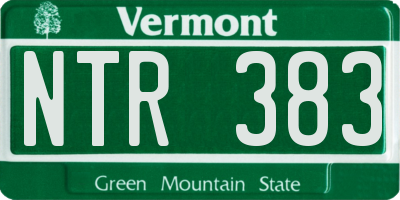 VT license plate NTR383