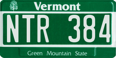 VT license plate NTR384