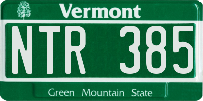 VT license plate NTR385