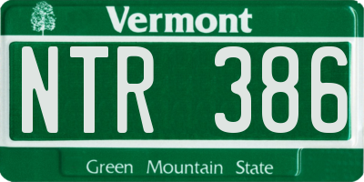 VT license plate NTR386