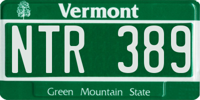 VT license plate NTR389