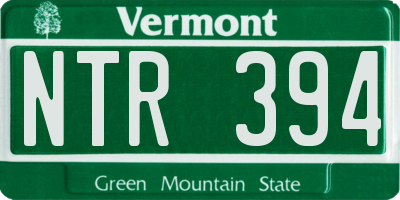 VT license plate NTR394