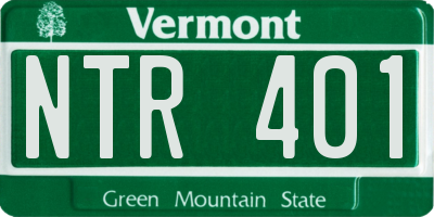 VT license plate NTR401