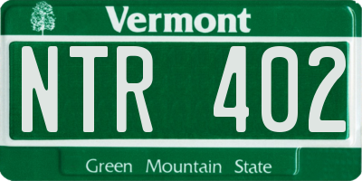VT license plate NTR402