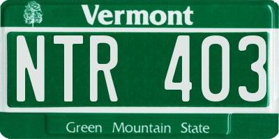 VT license plate NTR403