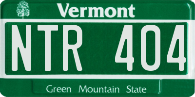 VT license plate NTR404