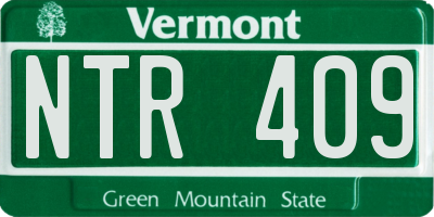 VT license plate NTR409
