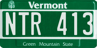 VT license plate NTR413