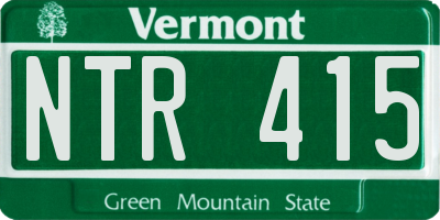 VT license plate NTR415