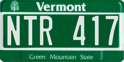 VT license plate NTR417