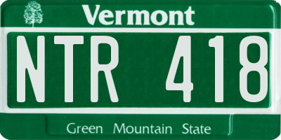 VT license plate NTR418