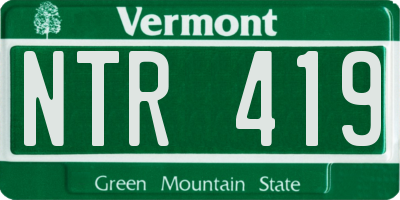 VT license plate NTR419