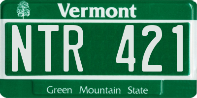 VT license plate NTR421