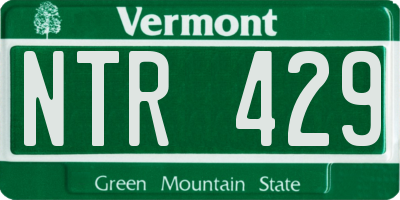 VT license plate NTR429