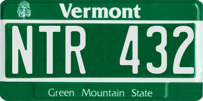 VT license plate NTR432