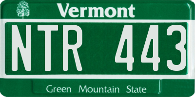 VT license plate NTR443