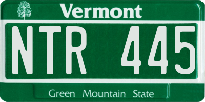 VT license plate NTR445