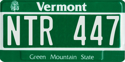 VT license plate NTR447