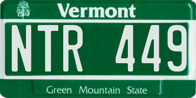 VT license plate NTR449