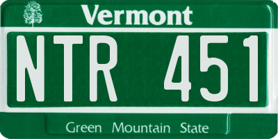 VT license plate NTR451