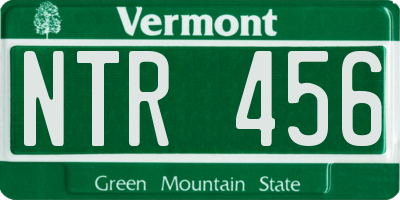 VT license plate NTR456