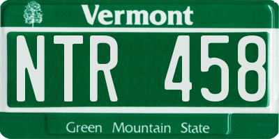 VT license plate NTR458