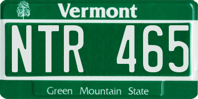 VT license plate NTR465