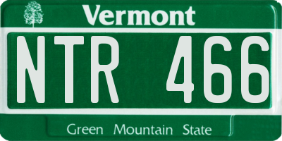 VT license plate NTR466