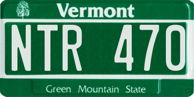VT license plate NTR470