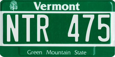 VT license plate NTR475