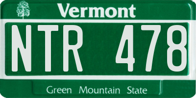VT license plate NTR478