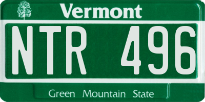 VT license plate NTR496