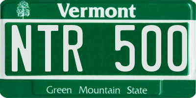 VT license plate NTR500