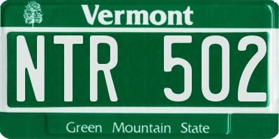 VT license plate NTR502