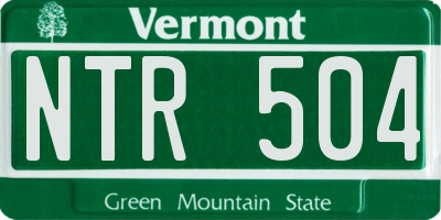 VT license plate NTR504