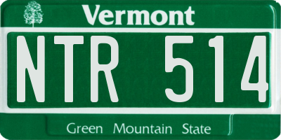 VT license plate NTR514