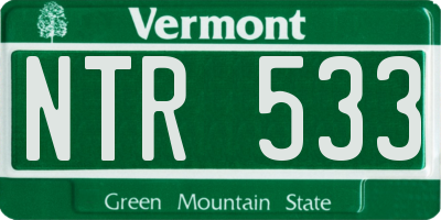 VT license plate NTR533