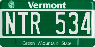 VT license plate NTR534