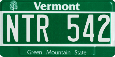 VT license plate NTR542
