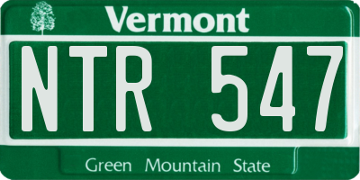 VT license plate NTR547